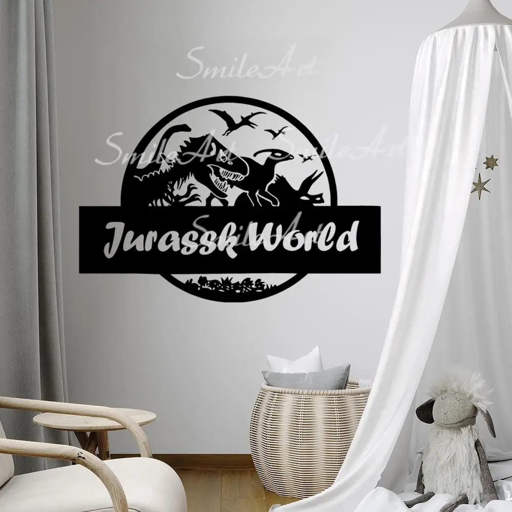 Funny Dinosaur Custom Name Wall Stickers Vinyl Art Decals For Kids Rooms Removable Decor Wall Decals