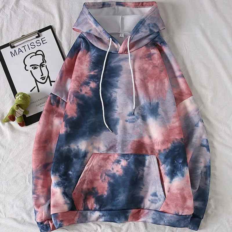 Camo gray Осенняя мужская толстовка с капюшоном в стиле «хип-хоп» модный галстук окрашенная Повседневная Толстовка с капюшоном Мужская Уличная свободная камуфляжная толстовка с капюшоном мужская Толстовка M-2XL - Цвет: Camo gray