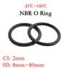 10pcs Black O Ring Gasket CS 2mm OD 8mm ~ 80mm NBR Automobile Nitrile Rubber Round O Type Corrosion Oil Resistant Sealing Washer ► Photo 1/3