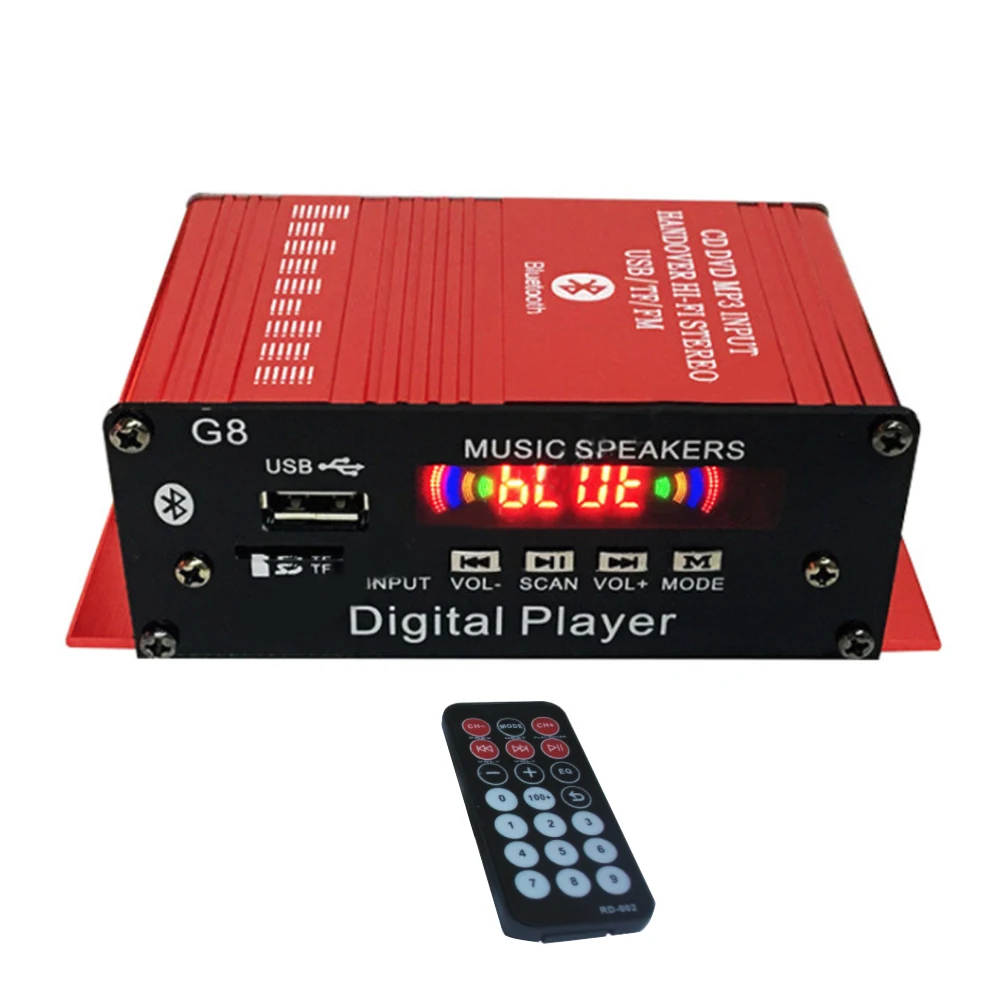 

G8 2 Channel 12V Car Amplifier HIFI Audio Power Amplifier Bluetooth Stereo Car Theater Amplifiers FM Radio Music Player