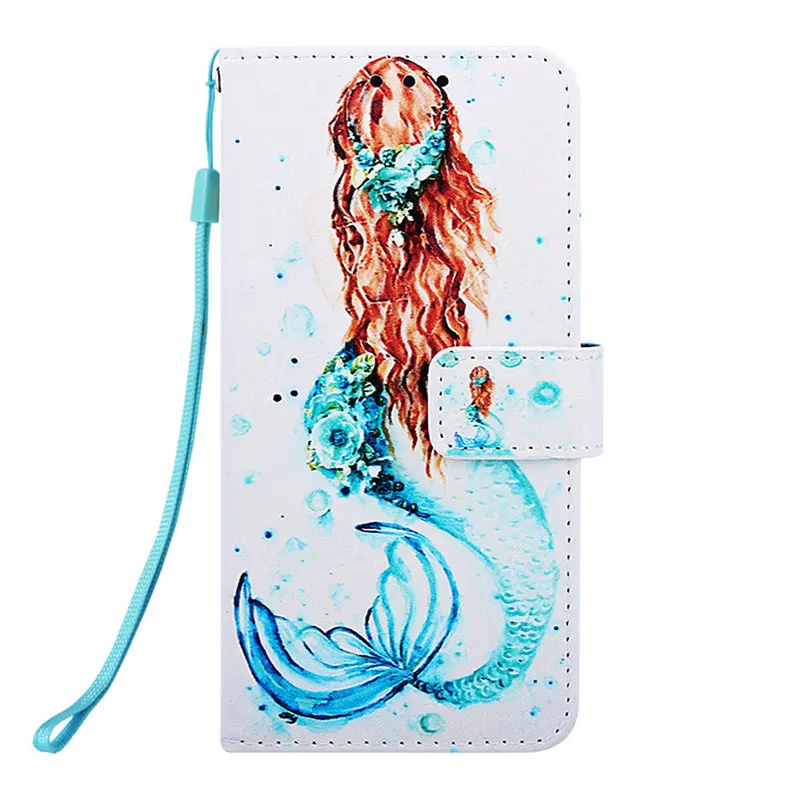 Mermaids Ретро кошелек чехол для телефона для Apple iPhone X XS XR 11 Pro Max 6 6S 7 8 Plus из искусственной кожи на каждый день Кот тигр лиса панда Coque сумка DP03D - Цвет: Mermaids