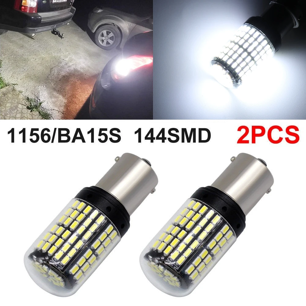 2 шт. 7440 1156 BA15S 3014 144SMD нет Hi-Flash СВЕТОДИОДНЫЙ Автомобильный сигнальный светильник поворота лампа Автомобильный светодиодный тормозной светильник 12-24 В сменная CAN-шина запчасти