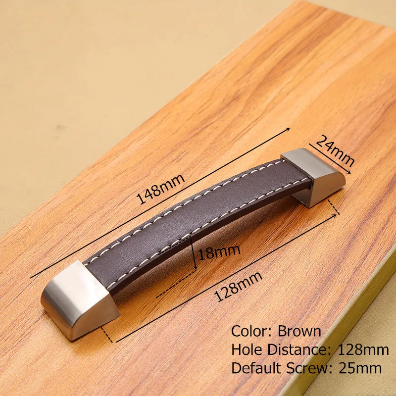 Brown- 128mm Ручки из цинкового сплава для мебели, ручки для шкафа, ручки для ящика, ручки для чемодана, черные коричневые кухонные ручки - Цвет: Brown- 128mm