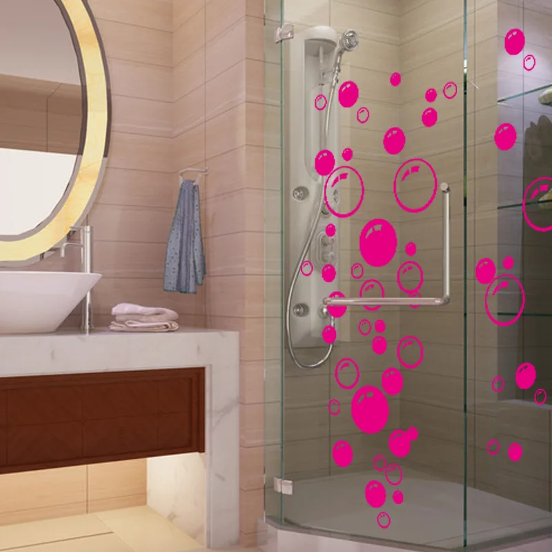 Разноцветный круг Пузырьковые наклейки для ванной украшения дома Фреска водонепроницаемый WC Декоративные наклейки для детская переводная бумага