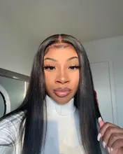 Hueso recto frente de encaje pelucas de cabello humano transparente peluca Frontal de encaje T parte Remy brasileño recto peluca con malla Frontal 28 30 pulgadas