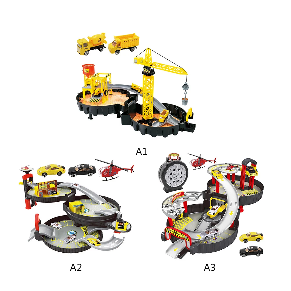 Детский инженерный автомобиль шина трек в сборе игрушка гараж игровой набор детский город парковка игрушечный гараж автомобиль авто 2/3 этажный игровой набор