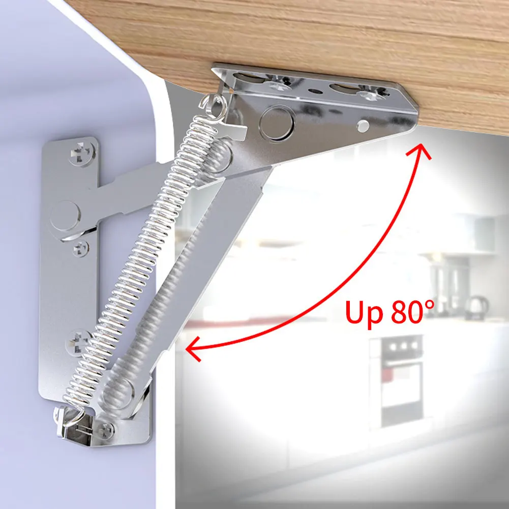 80 Degree Wardrobe Stay Flap Spring Hinge Lid Support Self
