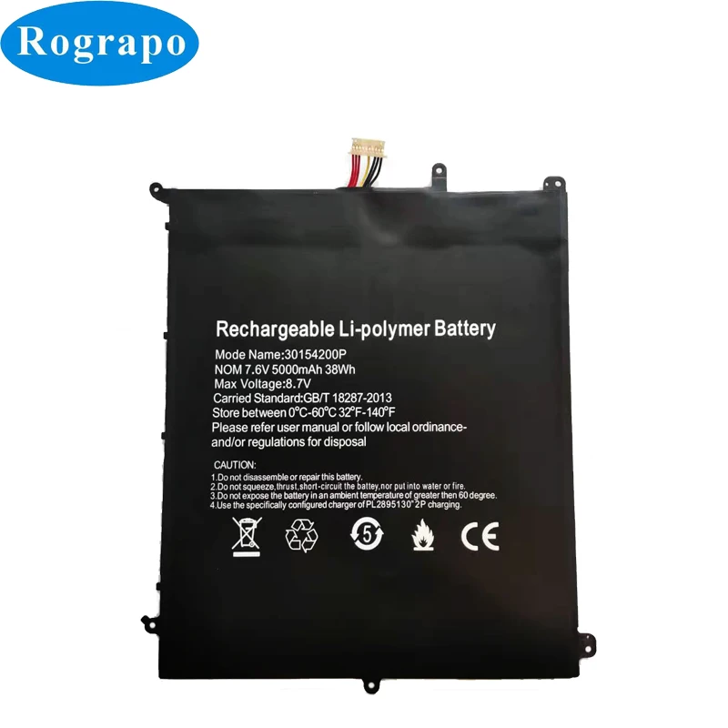 Bateria Nova do Computador Portátil da Tabuleta do Portátil do Caderno 7.6v 5000mah para Bmax S13 com Plugue de Fios