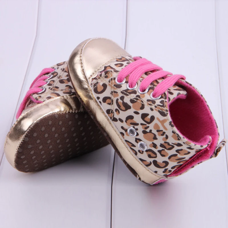 

0-18 Months Leopard Shoes Newborn Baby Shoes Girls Infant Boots Kids Booties Toddler Sport Sneakers rose gold shoe