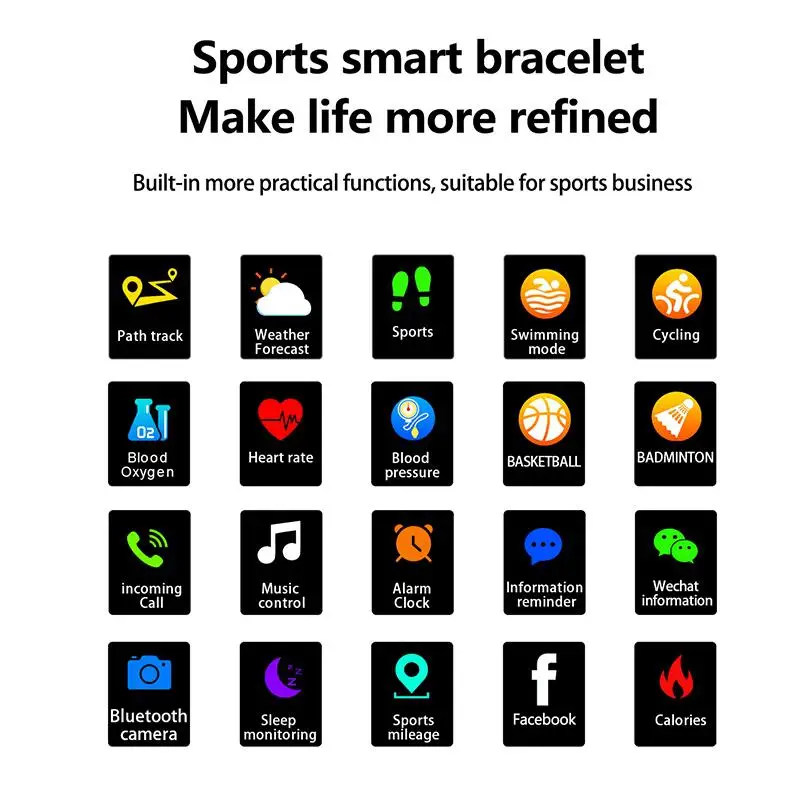 Смарт-часы IP68 водонепроницаемый плавательный Smartband сердечный ритм кровяное давление кислородный браслет для Android и IOS R20