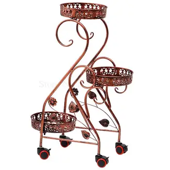 

Iron Flower Stand Rack Multi-layer Indoor Balcony Floor Flower Pot Rack Multi-function Green Rose Hanging Orchid Shelf Living Ro