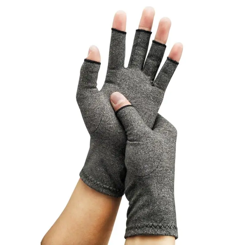 Горячие компрессионные перчатки 1 пара для женщин и мужчин Хлопок эластичная терапия открытые пальцы руки артрит суставы обезболивающие перчатки