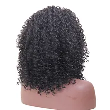 Женский короткий кудрявый парик с взрыва черный маленький рулон Кудри волосы пушистый полный парик MH88