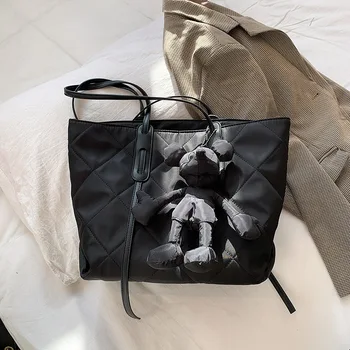 

Big Capacity Canvas Shoulder Bags for Women Autumn Winter Shopping Pack Luxury Branded Handbags and Purses Trending Tote Bag