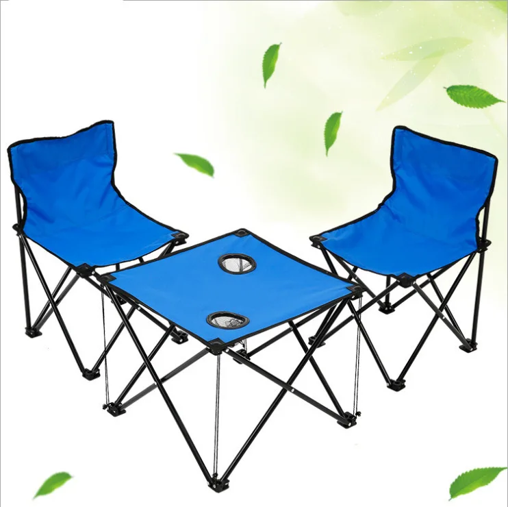

Beach Tables And Chairs 3 Pieces Convention Color Table Set Outdoor Table Set Can Be Printed Logo Monochrome Folding Tables And
