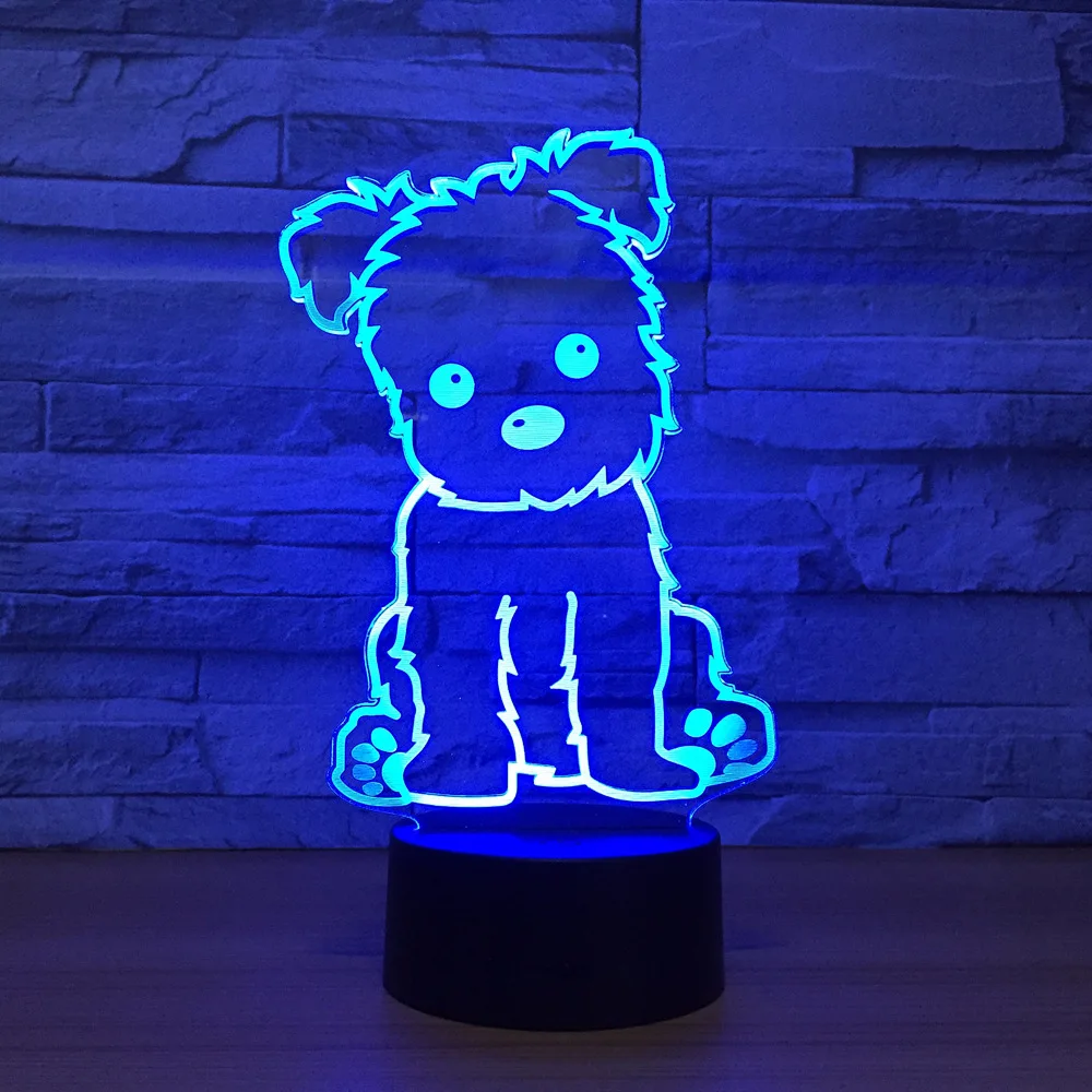 

Sitting Dog 3D 7 Color Lamp Visual Led Night Lights For Kids Touch Usb Table Lampara Lampe Baby Sleeping Nightlight