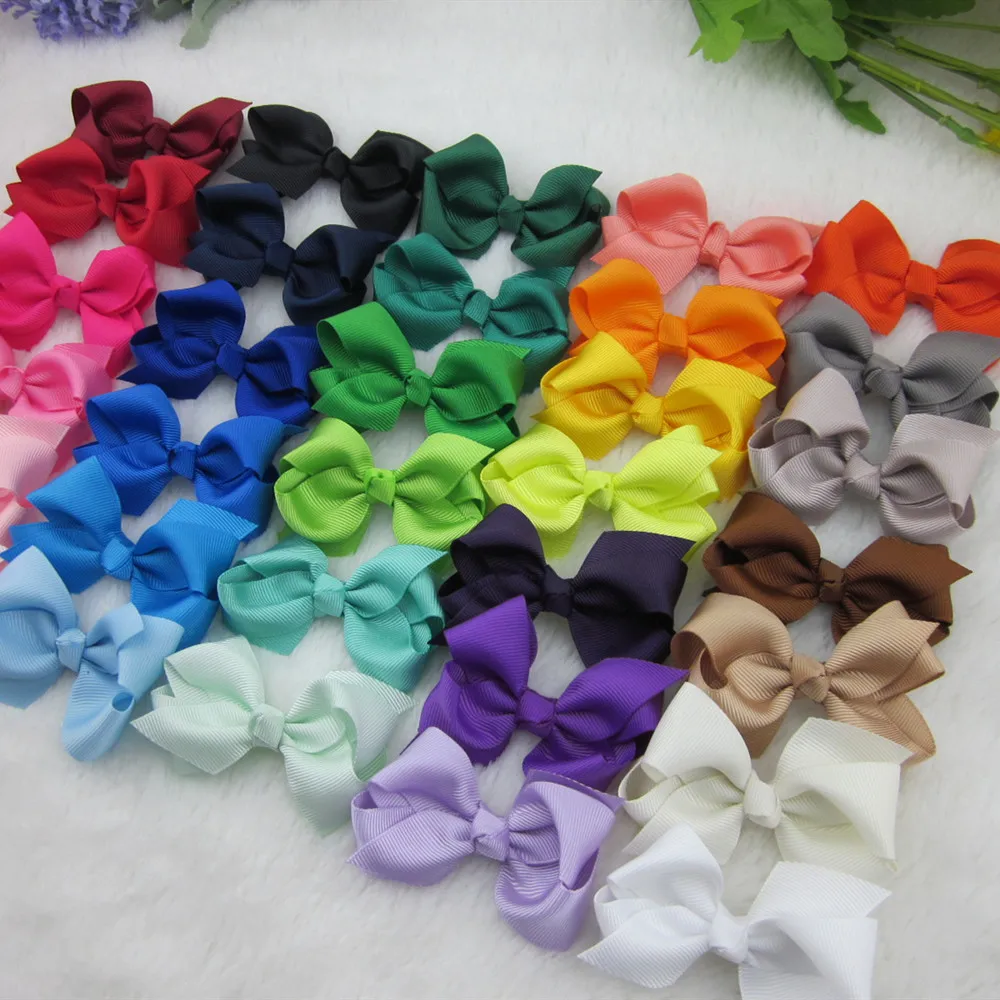 XIMA 640 шт./лот 3 дюймовая атласная лента бантики для волос без зажима Hairbow Детские аксессуары для волос