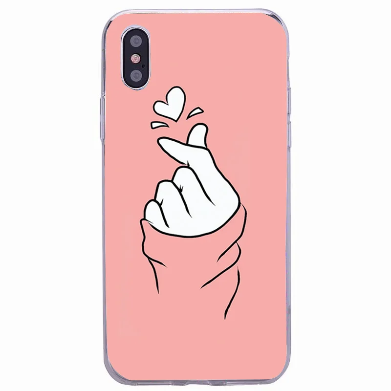 Зеленый Чехол с принтом сердца для Iphone 6 S 6 S, чехол для телефона, аксессуары для пары, чехол для Iphone 8 Plus, Iphone5, 5S, SE, X, XS, 7, 8 Plus, чехол s - Цвет: Зеленый