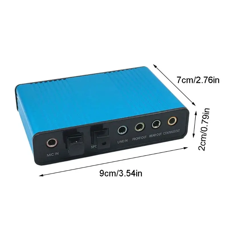 Audio Adapter External Sound Card 5 1 USB to 3 5mm Headphone Stereo Microphone 95AD