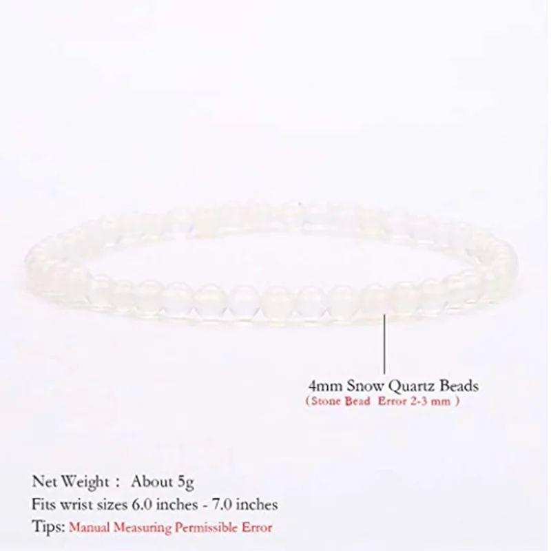 4MM Mini Rose Quartz Bracelet Natural Stone Statement Charm Beaded Couples Bracelets