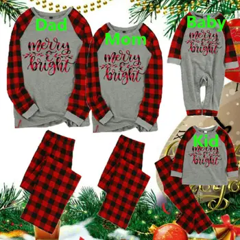 

Christmas Family Pajamas Set 2020 Christmas Clothes Parent-child Suit Home Sleepwear New Baby Kid Dad Mom Matching Family Outfit