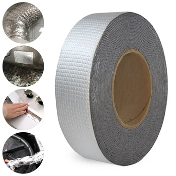 

Sealing Tape Black DIY Practical Aluminum Foil Tape Waterproof Tape 10cm*1.5m PVC Repair Leakage Hose Pipe Seal out Water