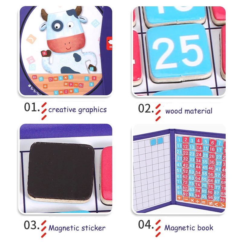Montessori Magnetic Number Book Math Toy Count Board Games Arithmetic Learning Teaching Aid Early Educational Toy 1-100 For Kids educational toys board games math toys magnetic toys learning puzzle toys teaching aids toys learning board toy