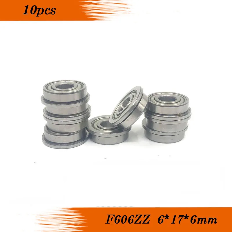 

F606ZZ Bearing ABEC-5 (10PCS) 6*17*6 mm Flanged F606Z Ball Bearings F606 ZZ