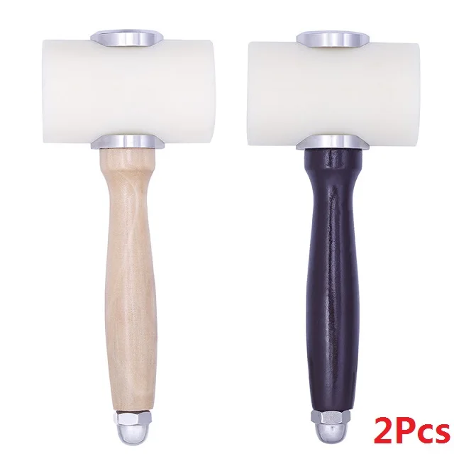 2Pcs 1-2 шт. кожаный инструмент DIY Т резьба молоток нейлон печать деревянная ручка 2019NEW профессиональный высококачественный прочный бытовой - Цвет: 2Pcs