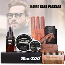 7 шт./компл. для стрижки волос, бороды, набор для ухода за волосами воск гребень эфирное масло Набор расчесок для Для мужчин CD88