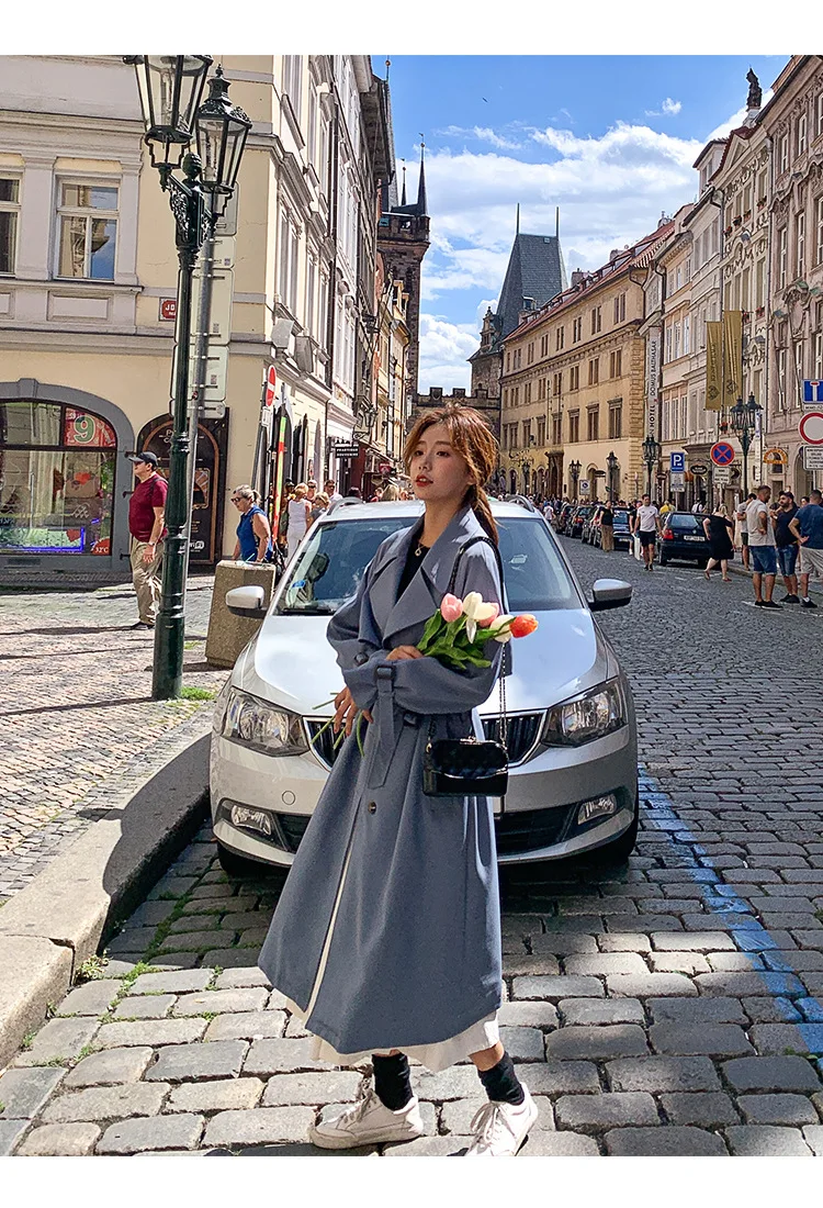 Модная женская одежда для фотосессии в Корейском стиле, осень, стиль, Ретро стиль, британский стиль, талия, шнуровка, складка, Coll