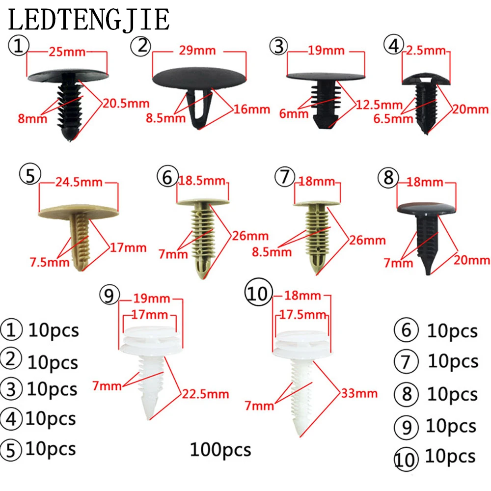 100 шт. автомобильные зажимы|auto fastener|push clipscar clips |