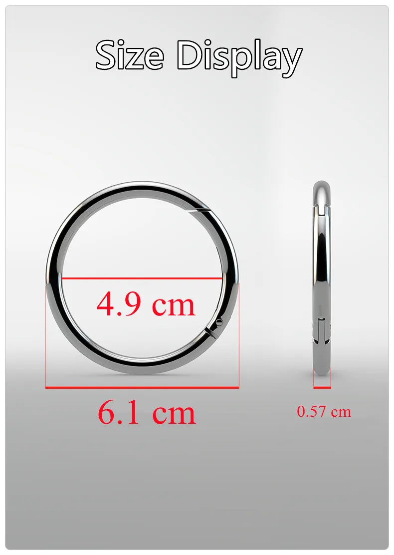 6cm Große Durchmesser Frühjahr Öffnen Keyring Kreative Schlüssel Kette DIY Praktische Multi Zweck Keychain 1 Großen Ring + 9 kleine Ringe Q25 – Detail 10