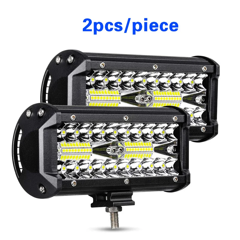 AILEO светодиодный световой бар 7 дюймов 120 Вт 4000лм внедорожные огни Pods точечный прожектор комбинированные рабочие огни для пикапа грузовика джип лодка UTV 4x4 ATV - Цвет: 2 PCS