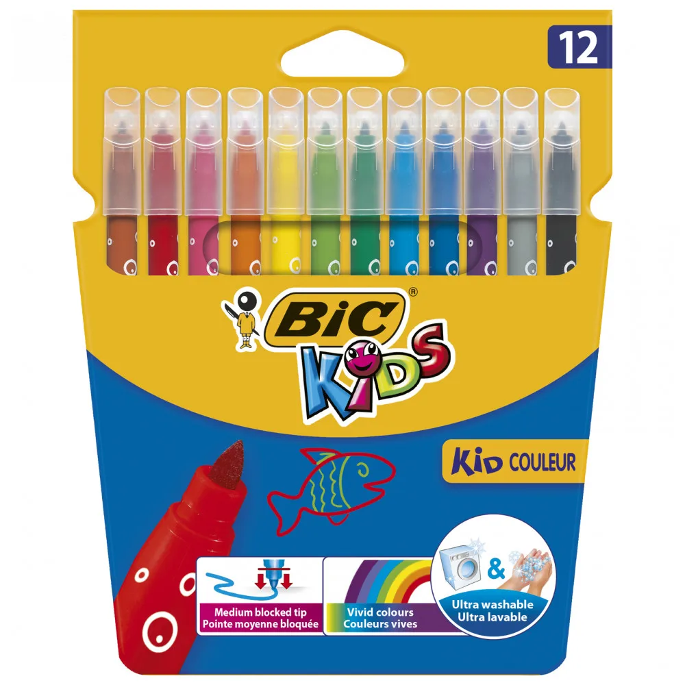 Фломастеры цветные BIC Kids Kid Couleur Коробка x12(3 упаковки