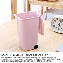 

Mini Desktop Plastic Waste Bins With Lid Household Clean Trash Table Practical Shopping Pencil Office Supplies Scissors