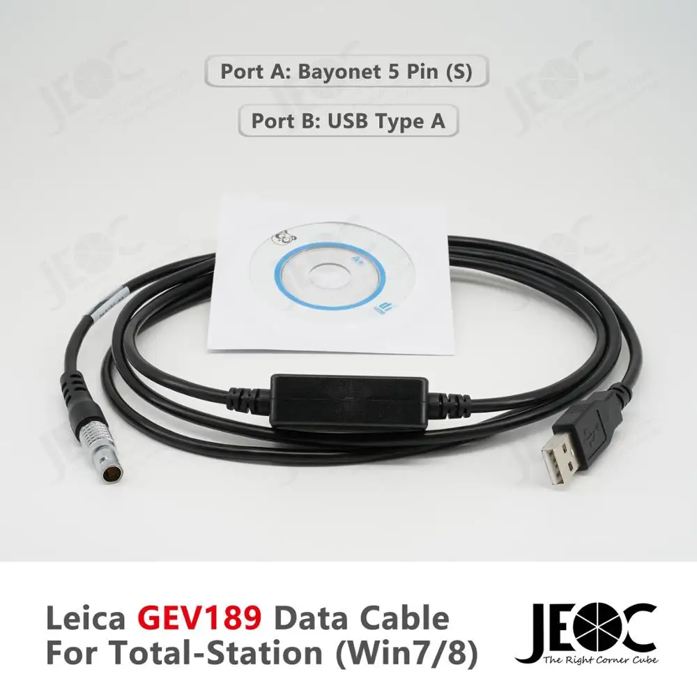 

Кабель данных JEOC GEV189 для тахеометра Leica, win7/8, 734700