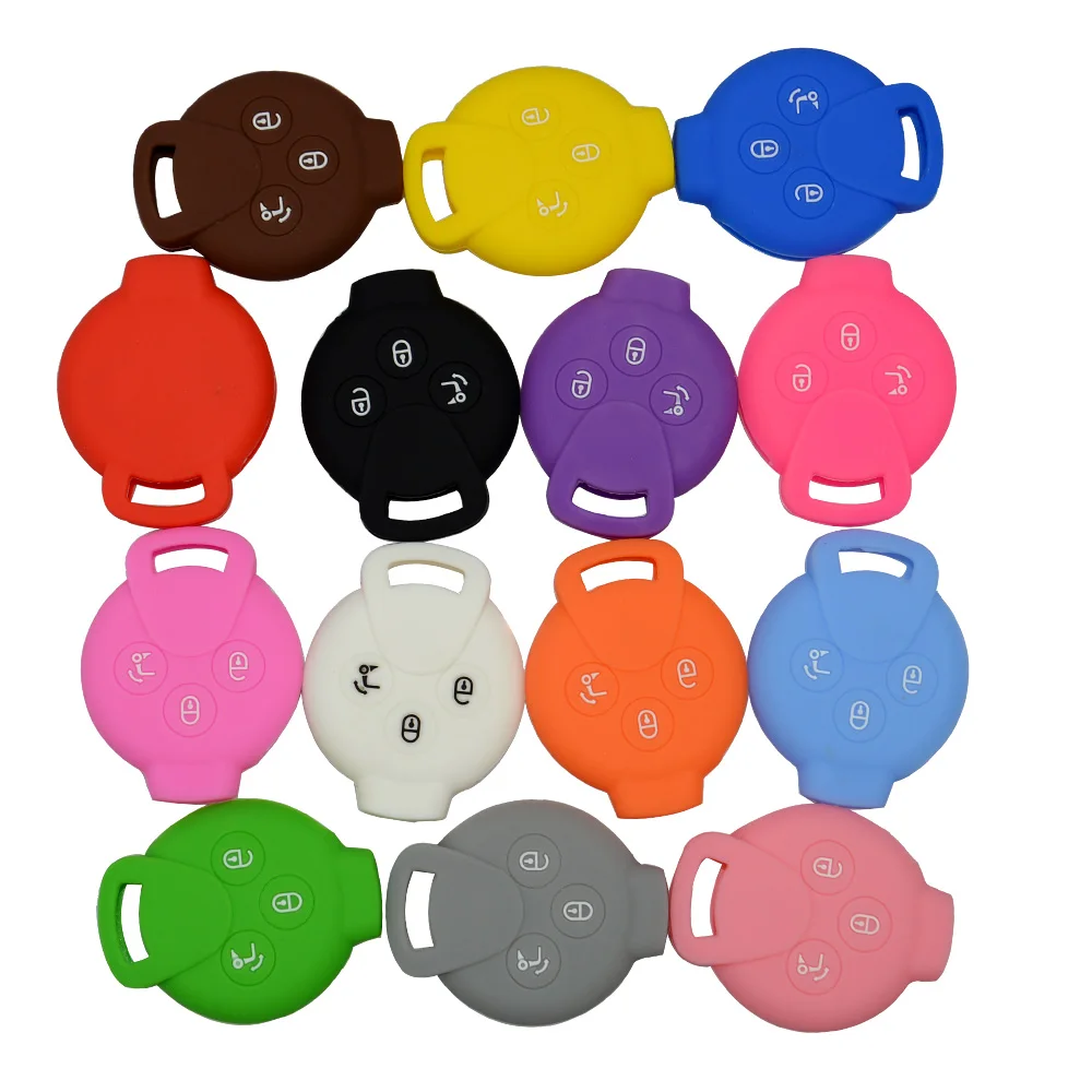 Keyforkess3 pulsanti per Benz Mercedes Smart Fortwo 451 MB City Roadster Silicone Remote Car Key Shell custodia protettiva copertura in gomma - H8e804a48d0d945bc93ec87f4cab850279