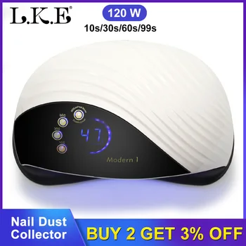 

LKE UV LED Nail Lamp 120W Nail Dryer With 42 LED Beads Auto Sensor 10s/30s/60s/99s Timing Nail Art Tools For Salon