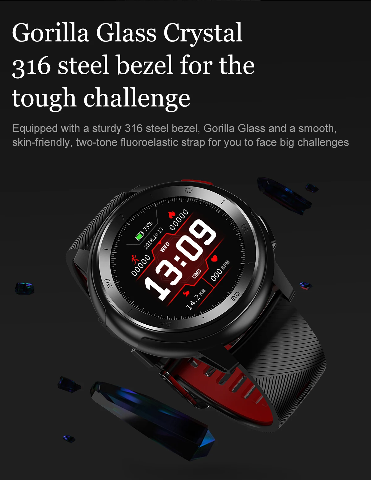 UTELITE DT68 Smartwatch HD Full Touch круглый экран браслет IP68 Водонепроницаемый фитнес трекер ЭКГ сердечного ритма спортивные часы браслет