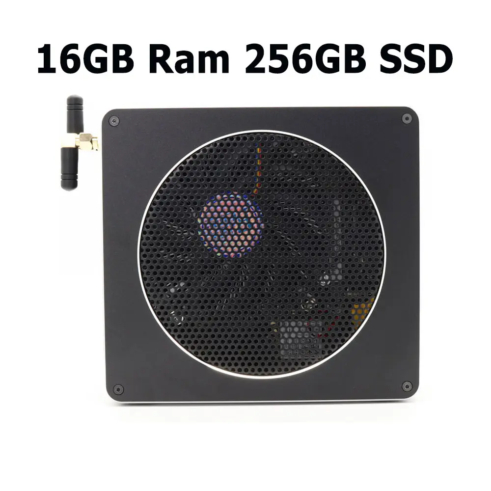 Intel Xeon E-2186M/Xeon E3-1505M 2* DDR3L/DDR4 Мини ПК сервер Windows 10 Pro UHD graphics 630 HDMI Mini-DP WiFi настольный компьютер - Цвет: 16GB Ram 256GB SSD