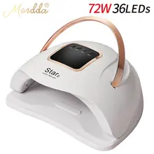 MORDDA Star2 72 Вт лампа для ногтей УФ-светодиодный ледяной светильник для сушки всех ногтей Гель-Сушилка для ногтей для маникюра инструмент для дизайна ногтей с 10 s/30 s/60 s/таймером