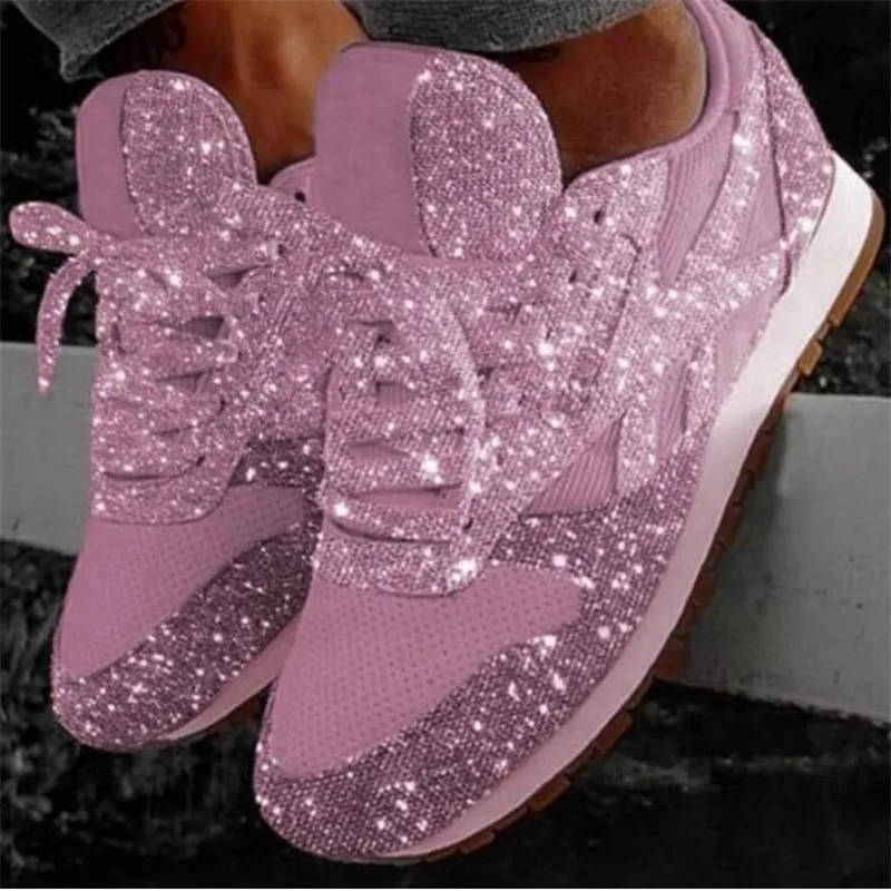 womens purple glitter sneakers