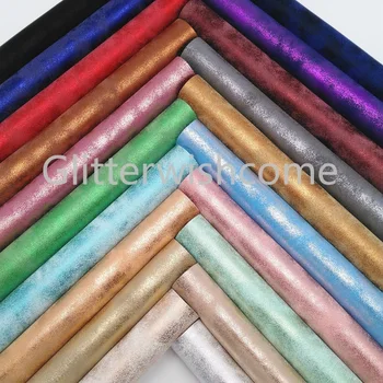 

Glitterwishcome 30X134CM Mini Roll Vinyl For Bows Metallic Leather Fabirc Faux Leather Sheets for Bows, GM250B