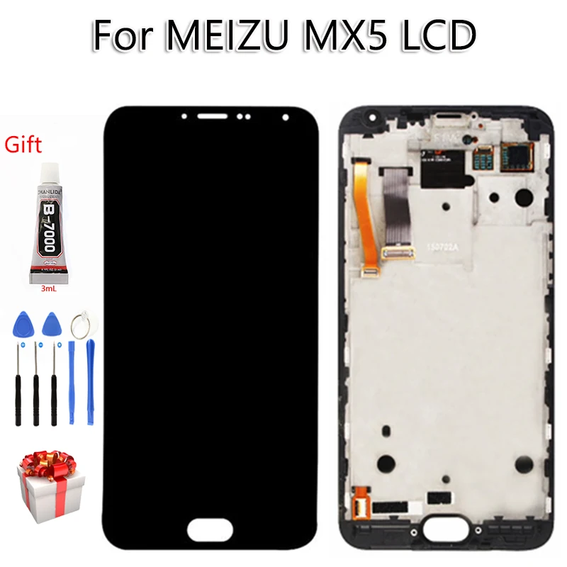 

5.5" For MEIZU MX5 AMOLED LCD Display Touch Screen With Frame AAA Quality Digitizer Assembly Replacement Free Tools and B-7000