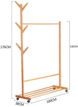 

176*100*38cm Multipurpose Clothes Tree Movable Coatrack Tree branch Hatstand Hallstand Shoe rack