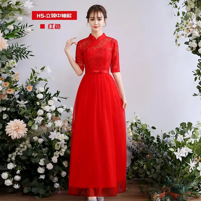 Красное элегантное кружевное платье с вырезами, Vestido Madrinha, кружевные Длинные свадебные платья, сексуальное шифоновое платье для свадьбы, Vestidos de festa - Цвет: H5 red