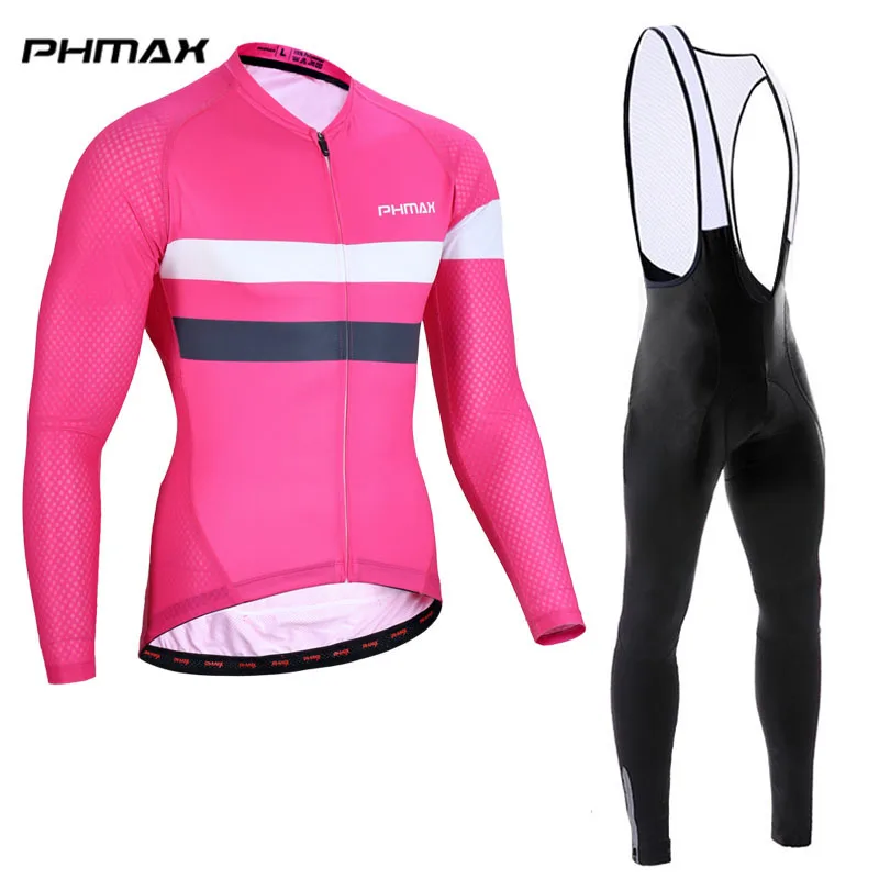 Bib Cycling Set 02 PHMAX, новинка, длинный рукав, Pro Bib, комплект для велоспорта, дышащий, одежда для велоспорта, MTB, велосипедный комплект одежды, Майо, Ropa Ciclismo - Цвет: Bib Cycling Set 02