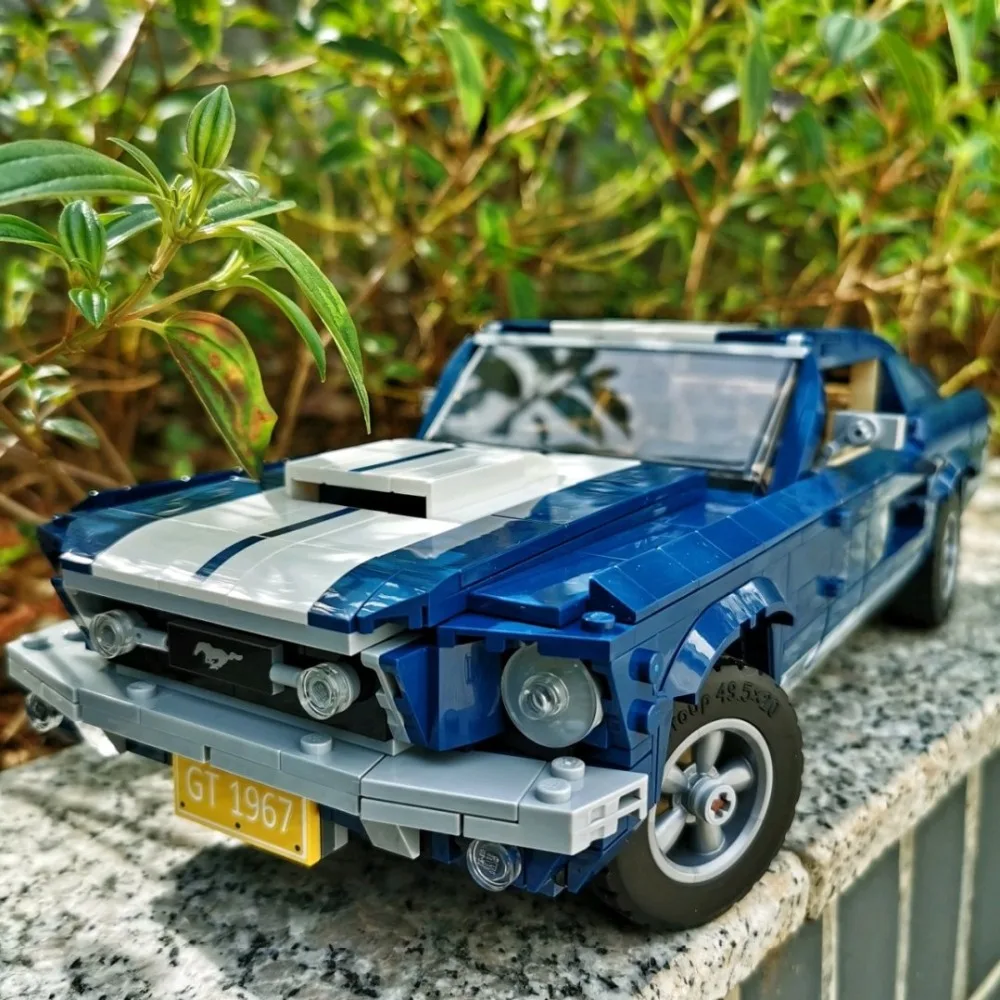 Technic Fords Mustang 21047 Creator Expert автомобиль совместим с Iegoset 10265 строительные блоки кирпичи образовательные модели игрушек