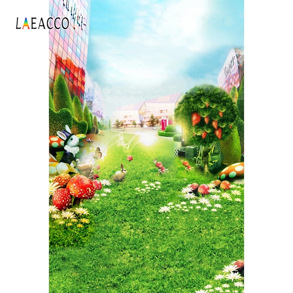 Laeacco гриб Huse Dream Innocence зеленый фон для фотосъемки Декор интерьер фотографические фоны для фотостудии - Цвет: NMH00030